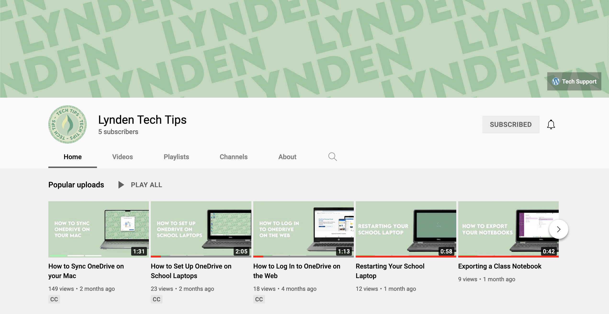 YouTube channel screenshot